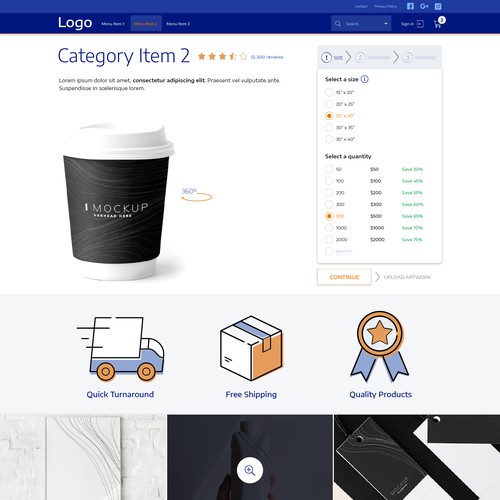 Product page e-commerce