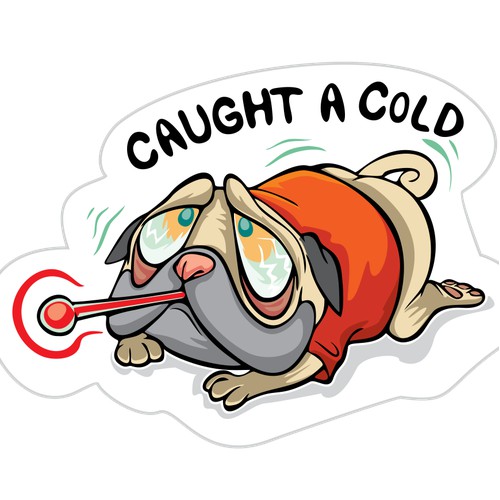 Caught a cold  Pugg Emoji