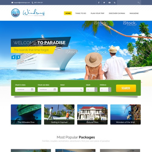 Website design neede for travel-related website