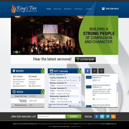 Create the next website design for King's Fire Church