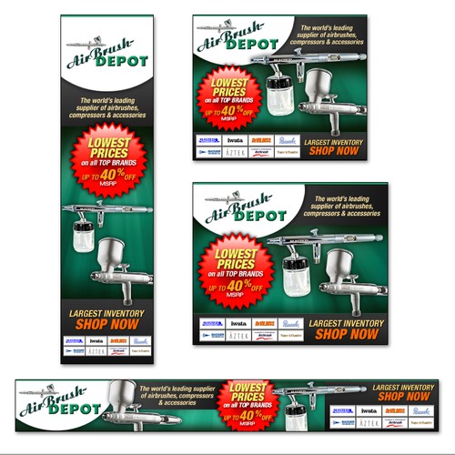 Banner ad campaign for AirBrush Depot