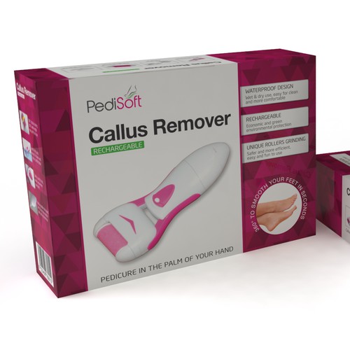 Create an attractive packaging design for an Electric Pedicure/Callus Remover