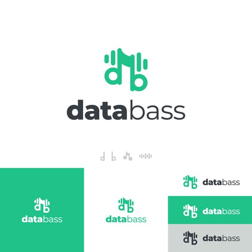 minimalist logo for data and audio niche