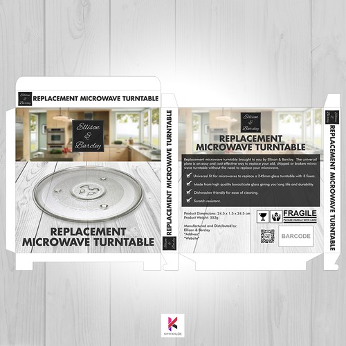 Packaging Design for Microwave Turntable Replacement