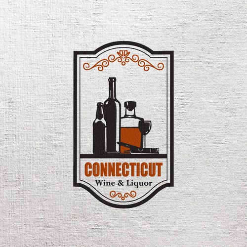 Classic style logo for a liquor store