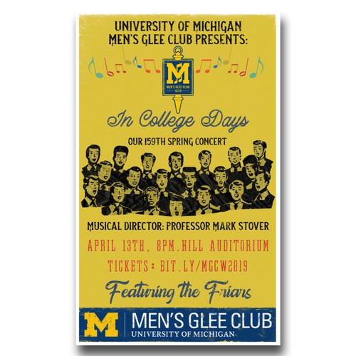 University of Michigan Men Glee Club Spring Concert Poster