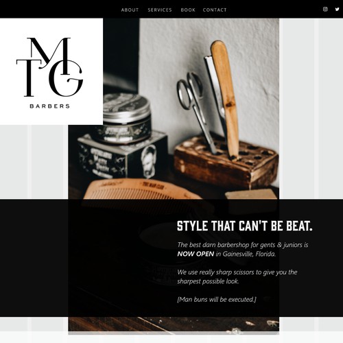 One Page Website Concept for a Barber Shop