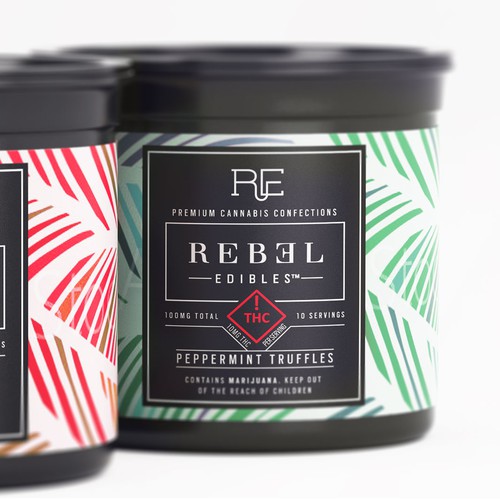 bright & sophisticated Holiday cannabis chocolate packaging label