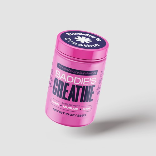 Baddie's Creatine Packaging Design