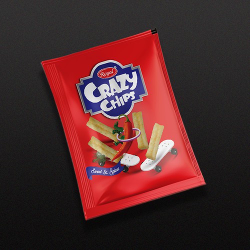 Royal Crazy Chips Packaging Design
