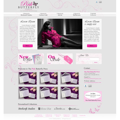 THE PINK BUTTERFLY PRESS needs a Home Page Website