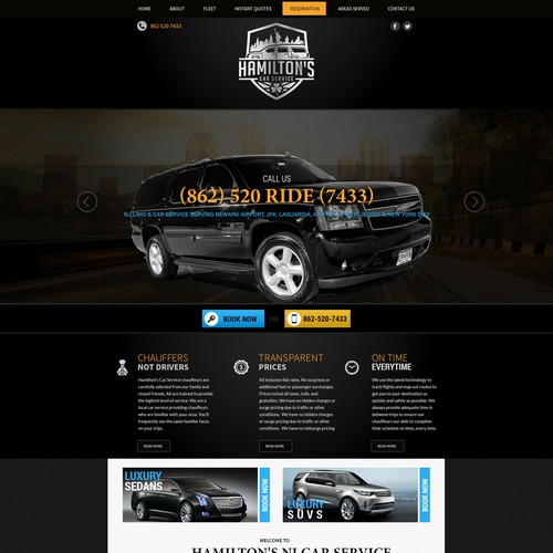 wordpress design for Hamiltons Car Service