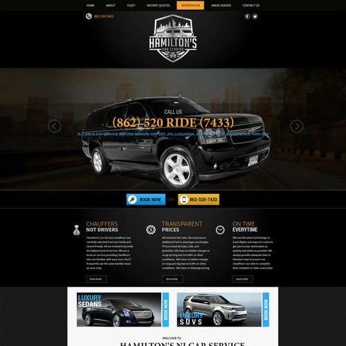 wordpress design for Hamiltons Car Service