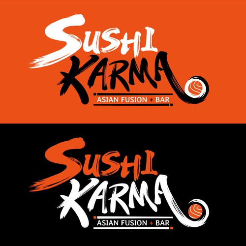 Asian calligraphy logo design for Sushi restaurant