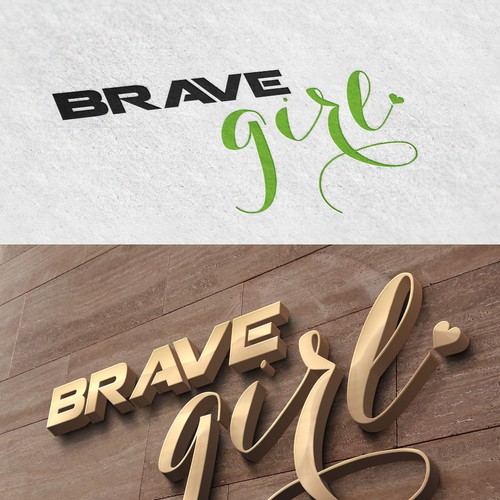 Create a logo for women that represents the Strength and Softness of a BRAVE GIRL