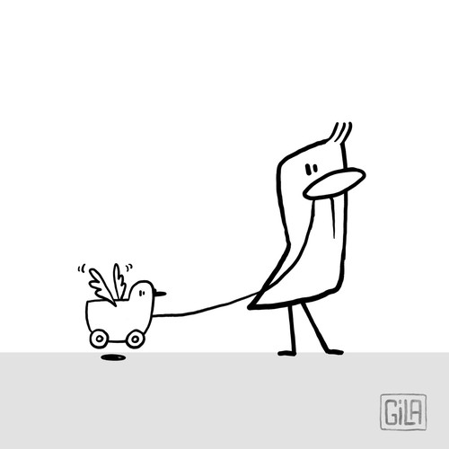 Quirky bird illustration