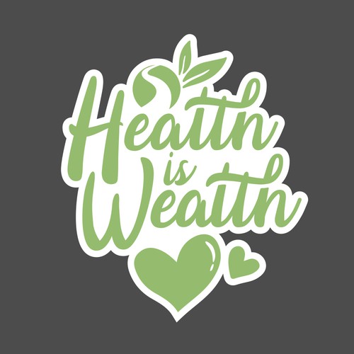 Health is Wealth Sticker Design (Version 2)