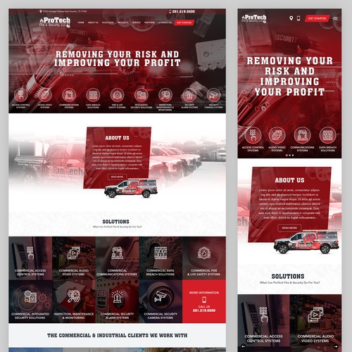 DESIGN FRESH Hi-Tech Site that POPS for ProTech Fire & Security