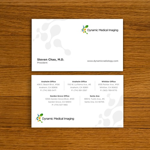Create a business card for medical office