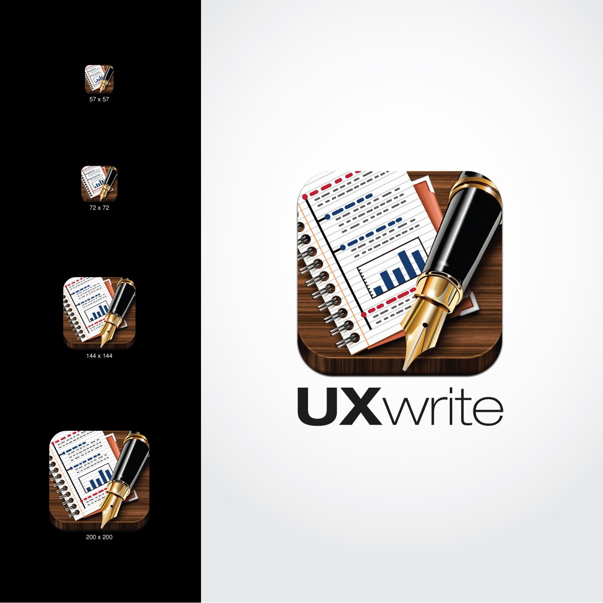 Icon for UX Write, a brand new word processor for iOS