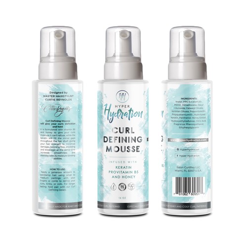 Curl Defining Mousse label design