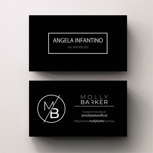 Black and White Businesscard for Molly Barker