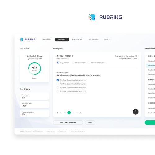 Rubriks -Educatonal testing software