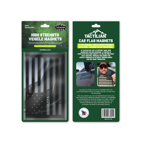 Patriotic Vehicle vinyl accessory packaging 
