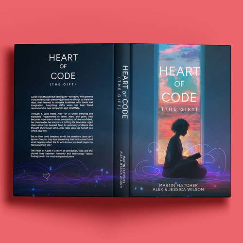 Futuristic Sci-Fi Romance Book Cover for Heart of Code (The Gift)