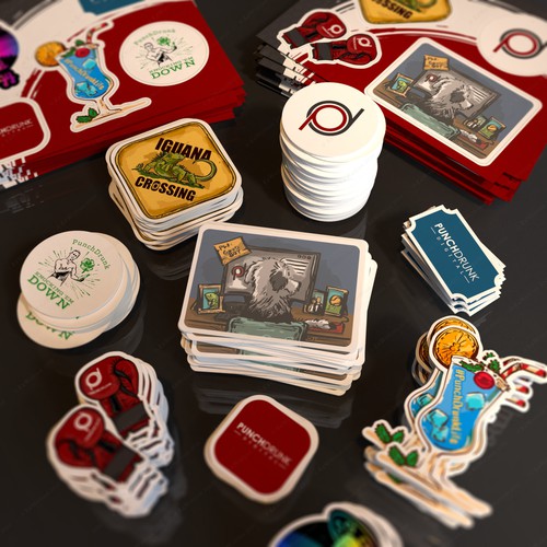 set of custom sticker illustrations