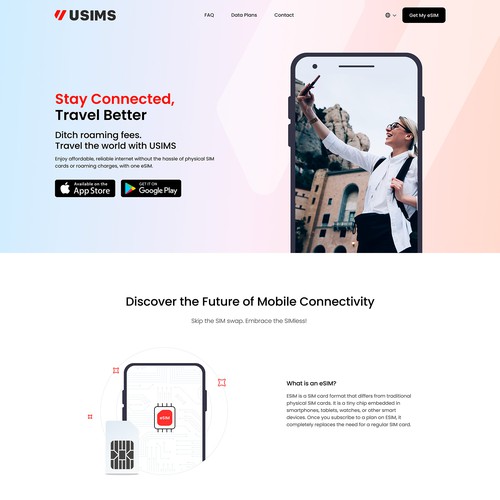 Revolutionize Travel with Your Design for USIMS App's Homepage