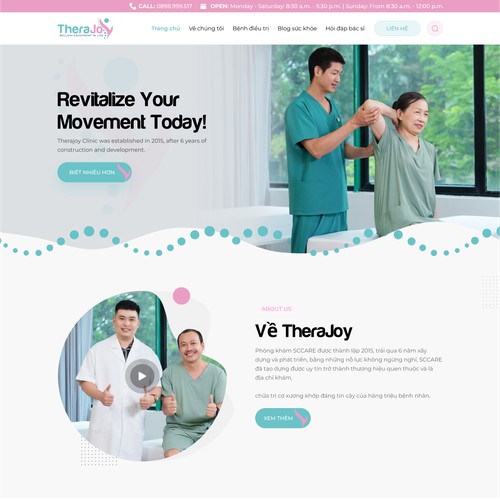 Website redesign for physical therapy service in Vietnam