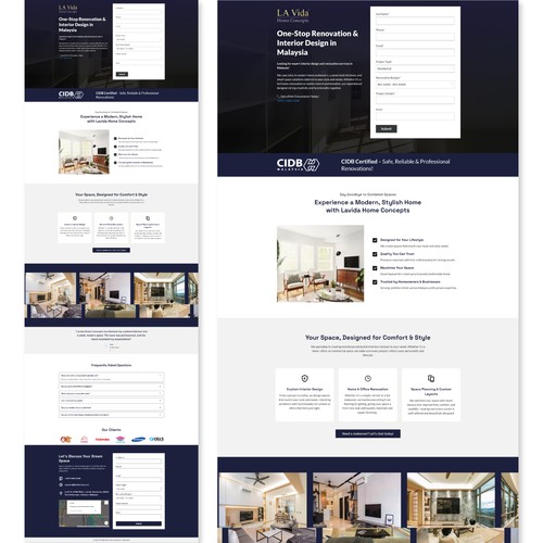 Modern Interior Design Landing Page for Lead Generation