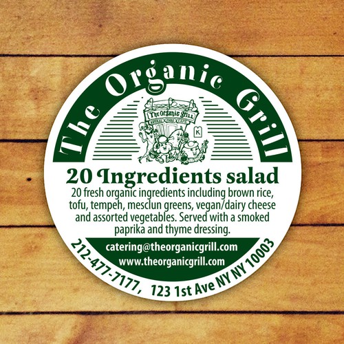 Round Sticker Labels for "The Organic Grill" NY