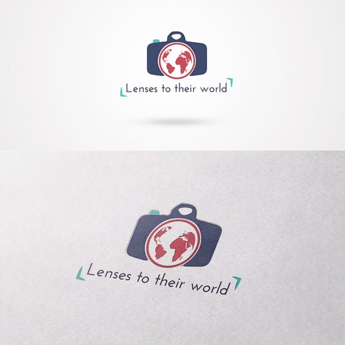Create a logo for a new photography charity for children called Lensesto Their World!