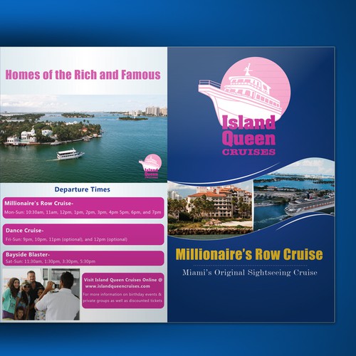 Create a brochure for the largest sightseeing cruise company in Miami