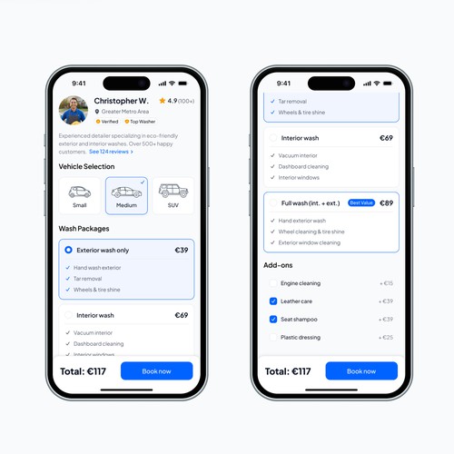 Home Car Wash Mobile App