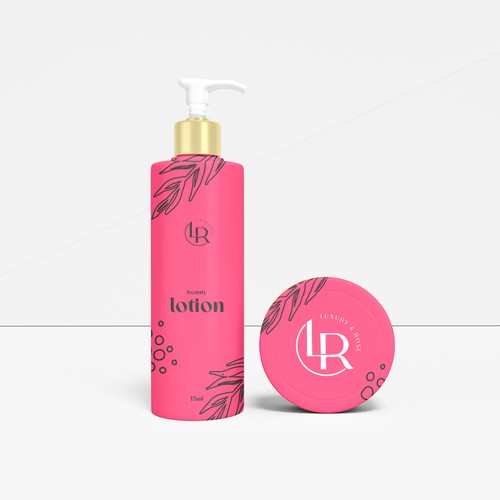 Luxury & Rose Cosmetics Logo design 