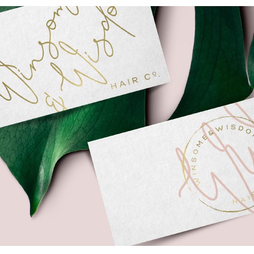Feminine and whimsical logo design for hair care products