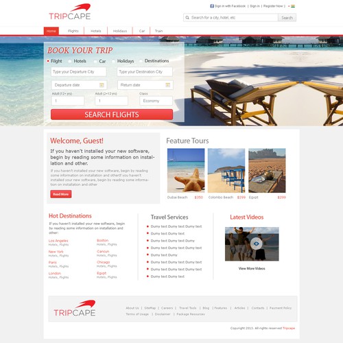 Exciting new TRAVEL website for Tripcape