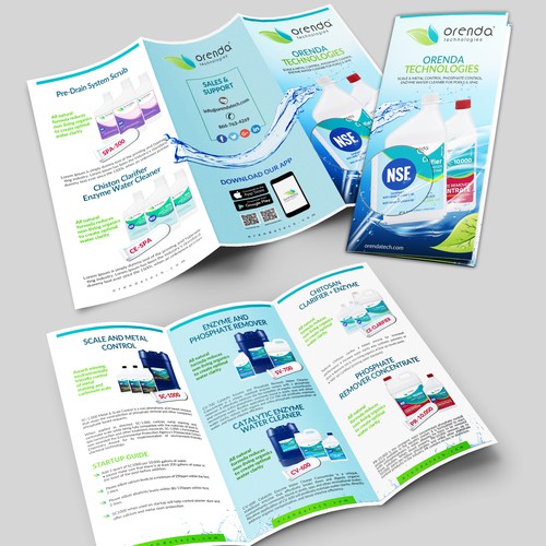 Redo our eco-friendly pool chemical brochure from scratch