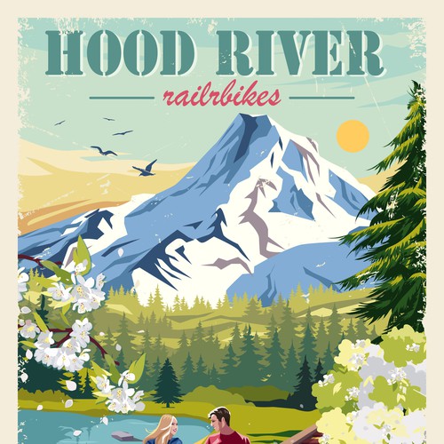 Vintage Travel Poster for the Mount Hood Railroad