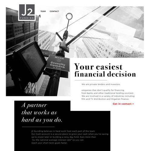 Web site for a financial company