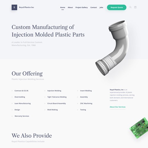 Clean Web Design for Plastic Molding Company