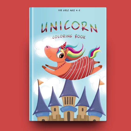 Unicorn coloring book for girls ages 4-8