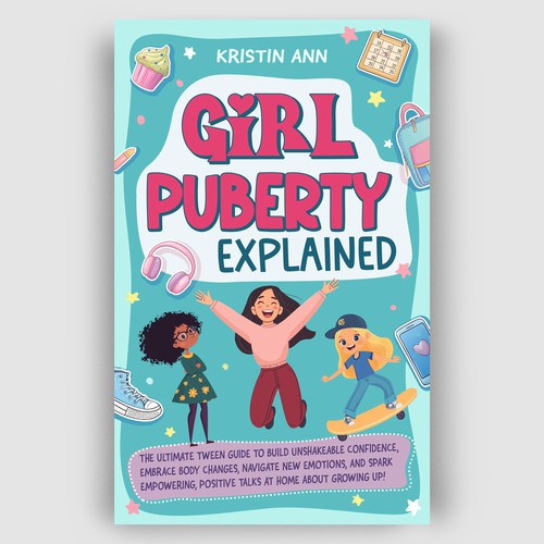 Buchcoverdesign für Teenager Buch über Pubertät