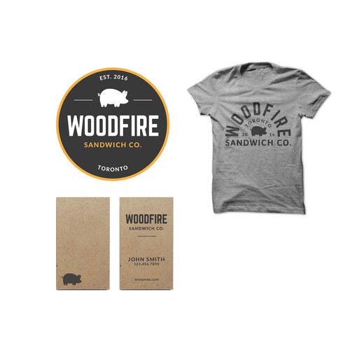 Woodfire Sandwich Shop Logo Design