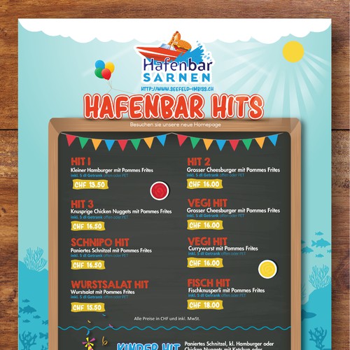 Hafenbar menu