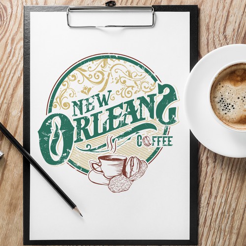Postcard Logo for New Orleans Coffee