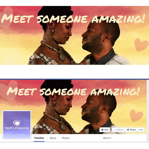 Creative Facebook cover for an online dating site